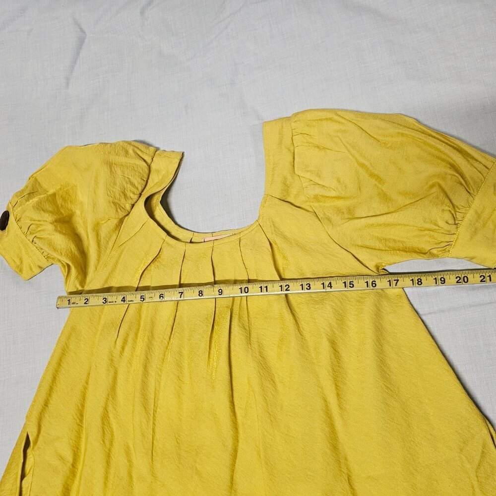 Gracia A-line Lagenlook Layered Short Dress Women Size S Mustard - Picture 6 of 10
